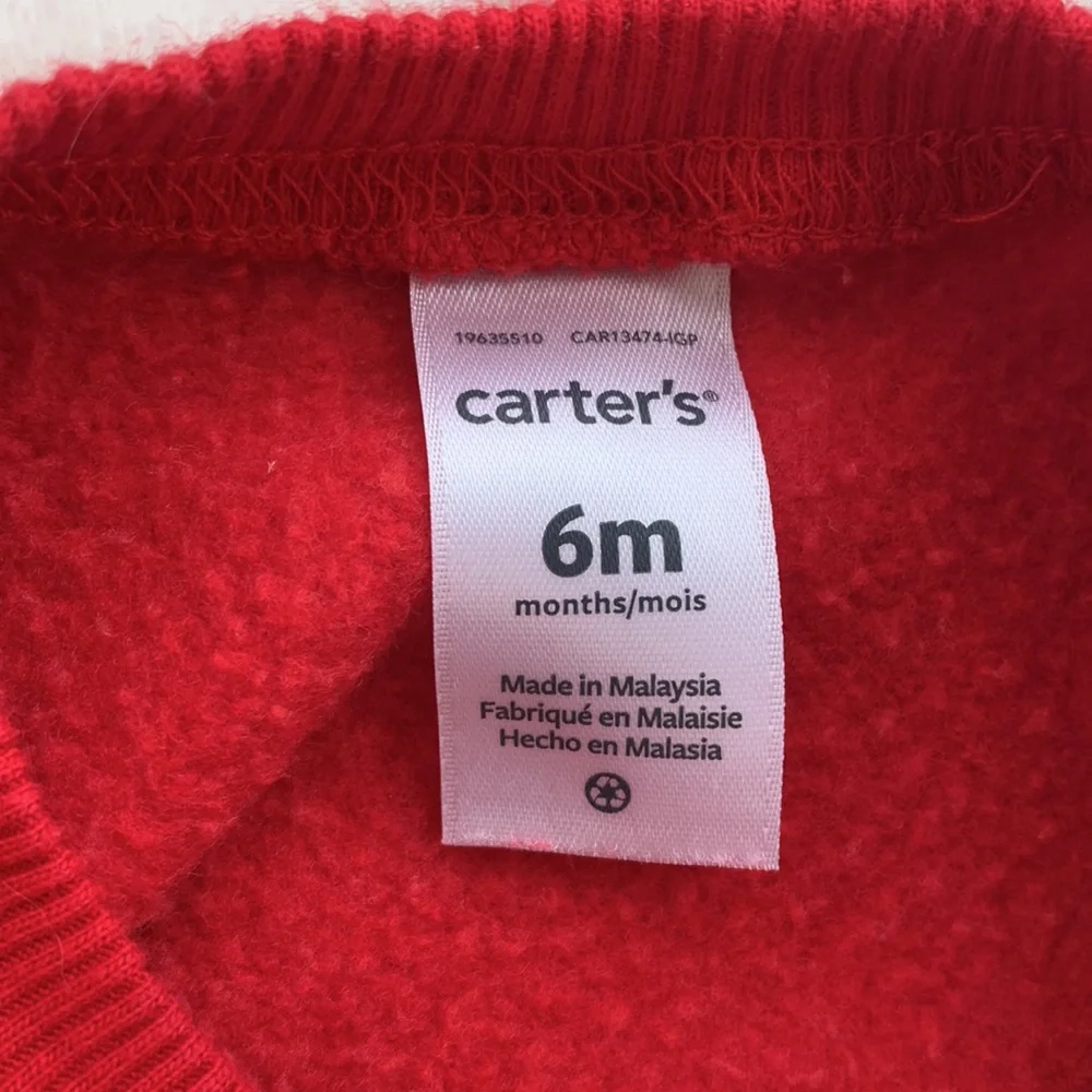 Carter’s Red Holiday Sweatshirt 6M Christmas EUC